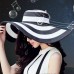 Beach Hat Fashionable Wide Brim Summer Straw Striped Floppy Elegant Bohemian Cap  eb-88301503